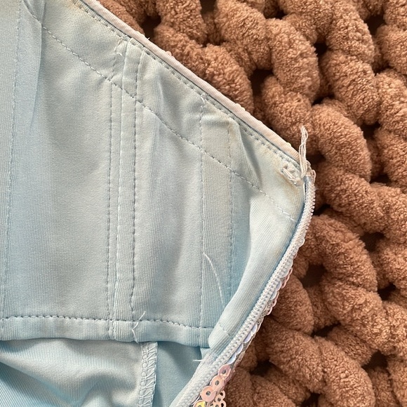 Jovani light blue trumpet, mermaid prom dress. - Picture 7 of 10